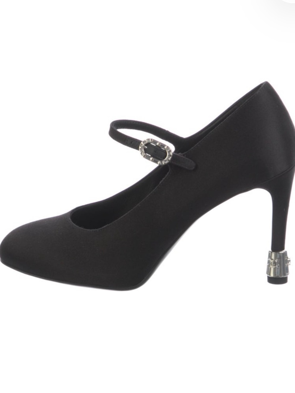 CHANEL Satin Mary Jane buckle pumps